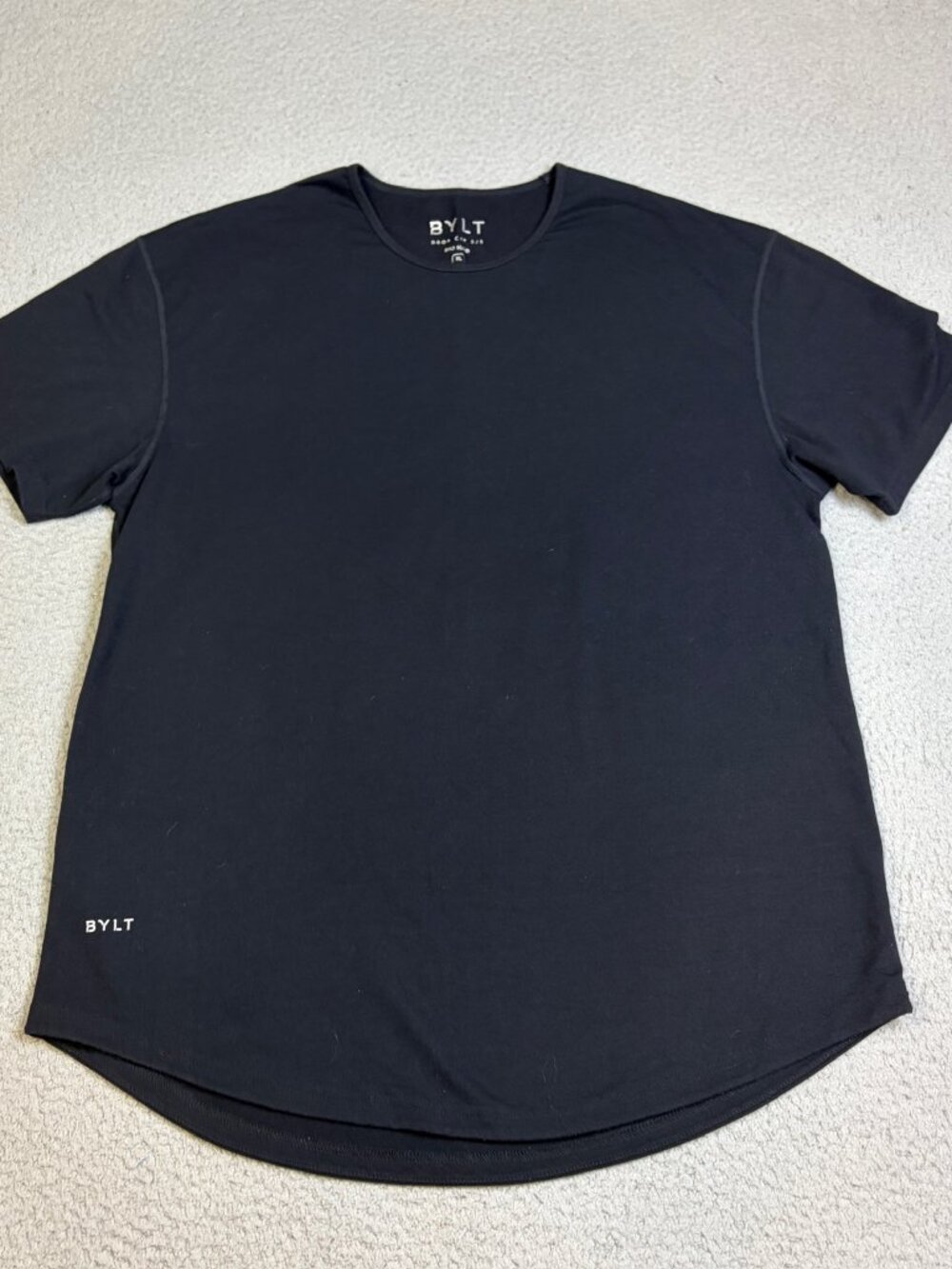 Bylt Shirt Drop Cut Lux Mens XL Black Cotton Stretch Pullover Tee Casual